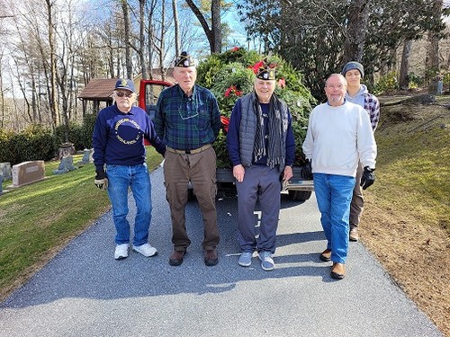 The January clean-up crew: Ken Knight, Bill Edwards, Paul Schowalter, Jim Grantham and Paolo McRae